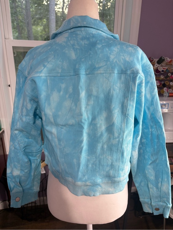 Jackets & Blazers - Light Blue Tie-Dye Cropped Jacket - Women